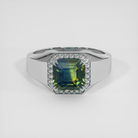 4.86 Ct. Bi Color Sapphire Ring, 18K White Gold 1