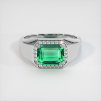 4.00 Ct. Emerald Ring, 18K White Gold 1