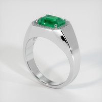 4.00 Ct. Emerald Ring, 18K White Gold 2