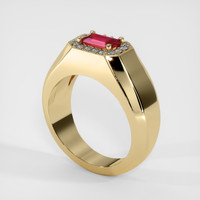 0.48 Ct. Ruby Ring, 14K Yellow Gold 2