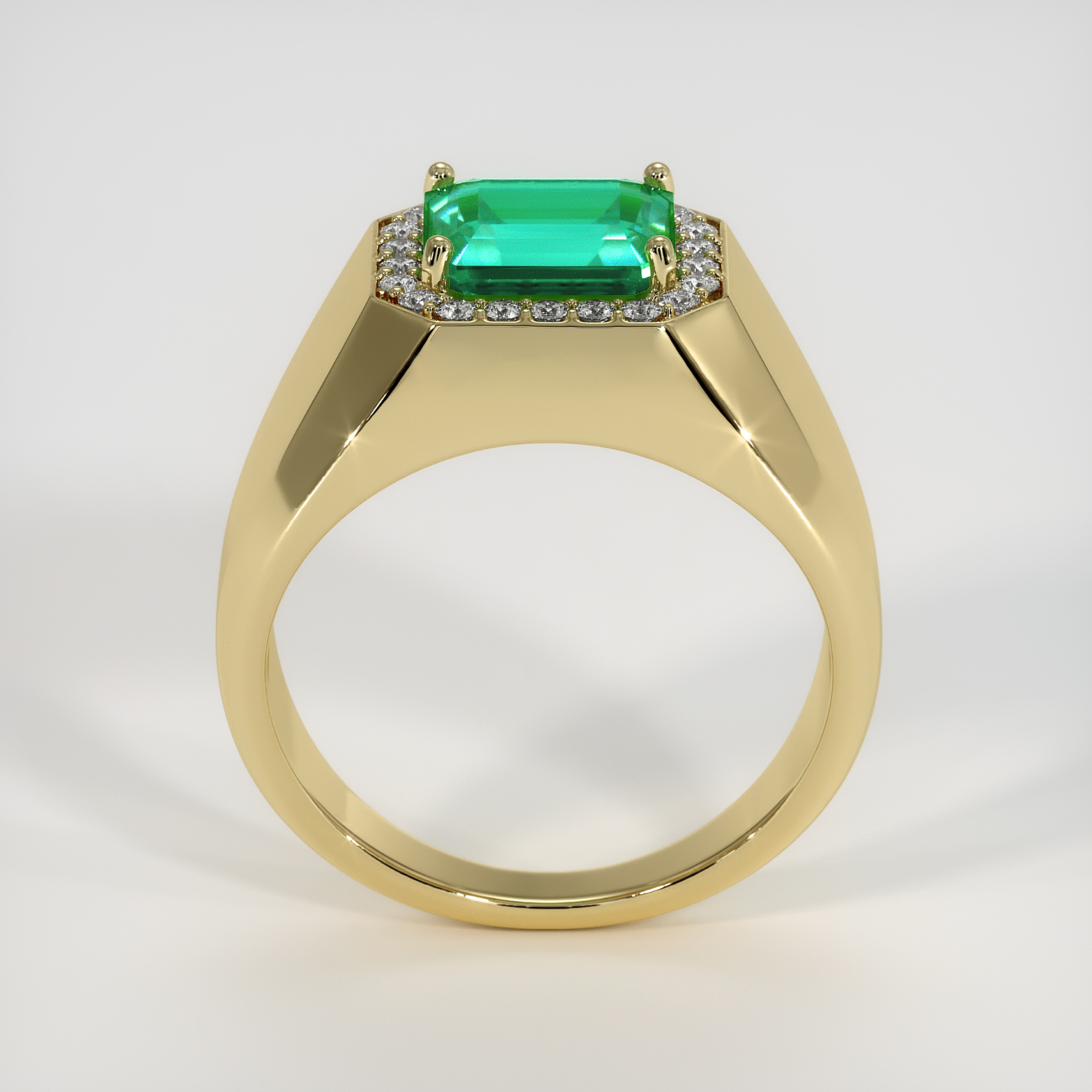 Men's Emerald Ring 2.66 Ct. 18K Yellow Gold | The Natural