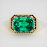 7.66 Ct. Emerald Ring, 18K Yellow Gold 1