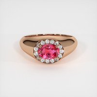 1.02 Ct. Reddish Pink Sapphire Ring, 14K Rose Gold 1