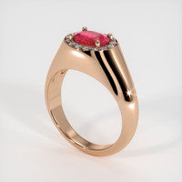 1.02 Ct. Reddish Pink Sapphire Ring, 14K Rose Gold 2