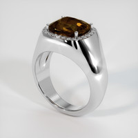 8.54 Ct. Orangish Brown Sapphire Ring, 18K White Gold 2