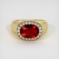 3.07 Ct. Ruby Ring, 18K Yellow Gold 1