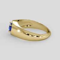 0.50 Ct. Blue Sapphire Ring, 18K Yellow Gold 4