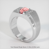 1.12 Ct. Padparadscha Sapphire Ring, Platinum 950 2