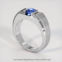 2.24 Ct. Blue Sapphire Ring, Platinum 950 2