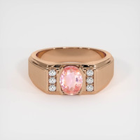 1.09 Ct. Padparadscha Sapphire Ring, 18K Rose Gold 1