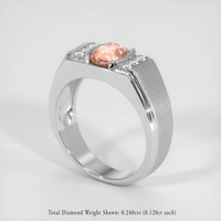 1.09 Ct. Padparadscha Sapphire Ring, 14K White Gold 2