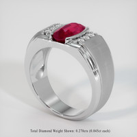 5.10 Ct. Ruby Ring, 18K White Gold 2