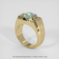 3.31 Ct. Bluish Green Sapphire Ring, 10K Yellow Gold 2