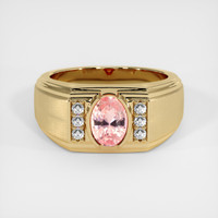 1.12 Ct. Padparadscha Sapphire Ring, 14K Yellow Gold 1