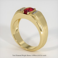 0.85 Ct. Ruby Ring, 14K Yellow Gold 2