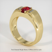 0.85 Ct. Ruby   Ring, 14K Yellow Gold 2