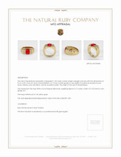 Men's Ruby Ring 1.50 Ct., 14K Yellow Gold Appraisal