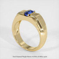 1.00 Ct. Blue Sapphire Ring, 18K Yellow Gold 2