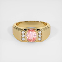 1.09 Ct. Padparadscha Sapphire Ring, 18K Yellow Gold 1