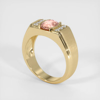 1.09 Ct. Padparadscha Sapphire Ring, 18K Yellow Gold 2