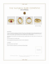 Men's Ruby Ring 0.85 Ct., 18K Yellow Gold Appraisal