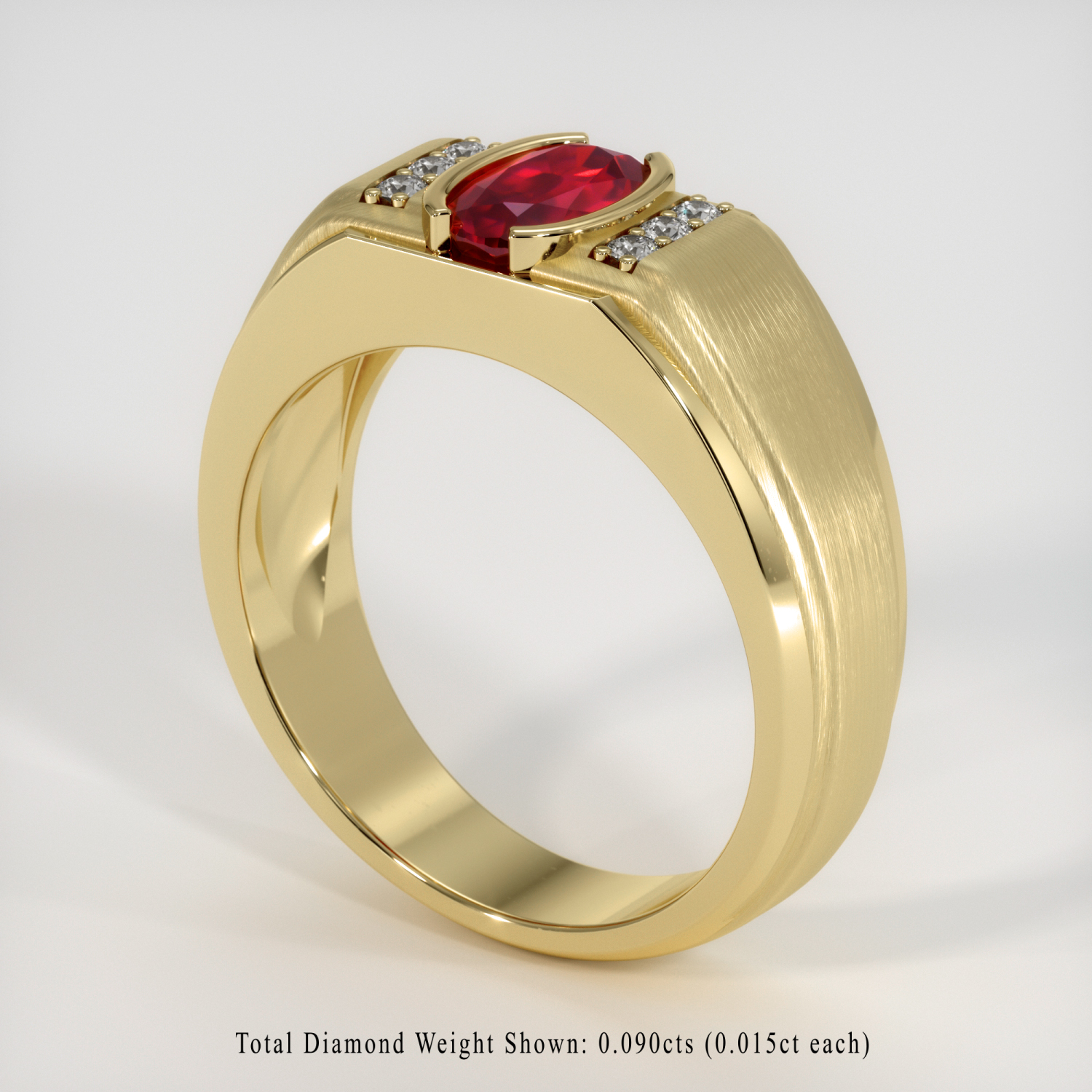 1okt mens gold ring with store ruby over 2 carats