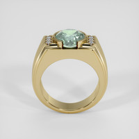 3.31 Ct. Bluish Green Sapphire Ring, 18K Yellow Gold 3