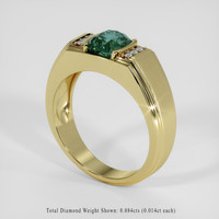 2.12 Ct. Bluish Green Sapphire Ring, 18K Yellow Gold 2
