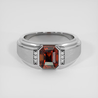 2.22 Ct. Reddish Orange Spessartite Garnet Ring, Silver 1
