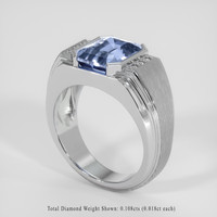 3.99 Ct. Violet Sapphire Ring, 14K White Gold 2