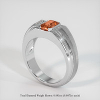 1.54 Ct. Padparadscha Sapphire Ring, 18K White Gold 2