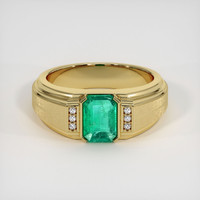 1.35 Ct. Emerald Ring, 18K Yellow Gold 1
