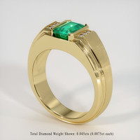 1.35 Ct. Emerald Ring, 18K Yellow Gold 2