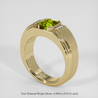 2.32 Ct. Yellowish Green Sphene (Titanite) Ring, 18K Yellow Gold 2