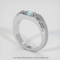0.74 Ct. Greenish Blue Sapphire Ring, Platinum 950 2