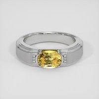 2.07 Ct. Yellow Sapphire Ring, 14K White Gold 1