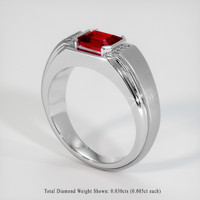 1.03 Ct. Ruby Ring, Platinum 950 2