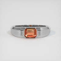 1.54 Ct. Padparadscha Sapphire Ring, Platinum 950 1