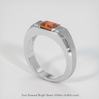 1.54 Ct. Padparadscha Sapphire Ring, Platinum 950 2