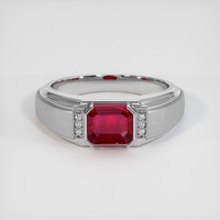 1.03 Ct. Pinkish Red Ruby Ring, 10K White Gold 1