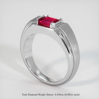 1.03 Ct. Pinkish Red Ruby Ring, 10K White Gold 2