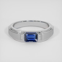 0.94 Ct. Blue Sapphire Ring, 10K White Gold 1