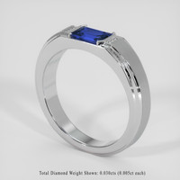 0.94 Ct. Blue Sapphire Ring, 10K White Gold 2
