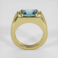 5.61 Ct. Blue Aquamarine Ring, 10K Yellow Gold 3