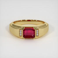 1.03 Ct. Pinkish Red Ruby Ring, 10K Yellow Gold 1