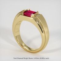 1.03 Ct. Pinkish Red Ruby Ring, 10K Yellow Gold 2