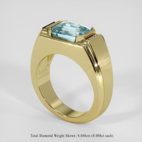5.61 Ct. Blue Aquamarine Ring, 14K Yellow Gold 2