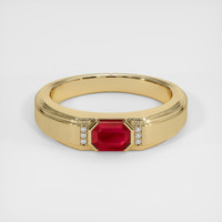 0.83 Ct. Ruby Ring, 14K Yellow Gold 1