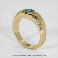 0.84 Ct. Bluish Green Sapphire Ring, 14K Yellow Gold 2