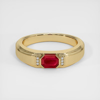 0.83 Ct. Ruby Ring, 18K Yellow Gold 1